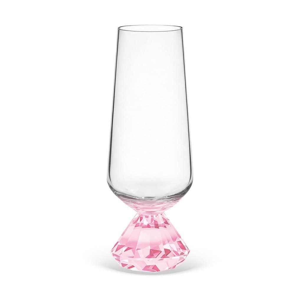Copos em Vidro Base Diamantada Rosa - 6PCS - 290ML - BTC HOME DECOR