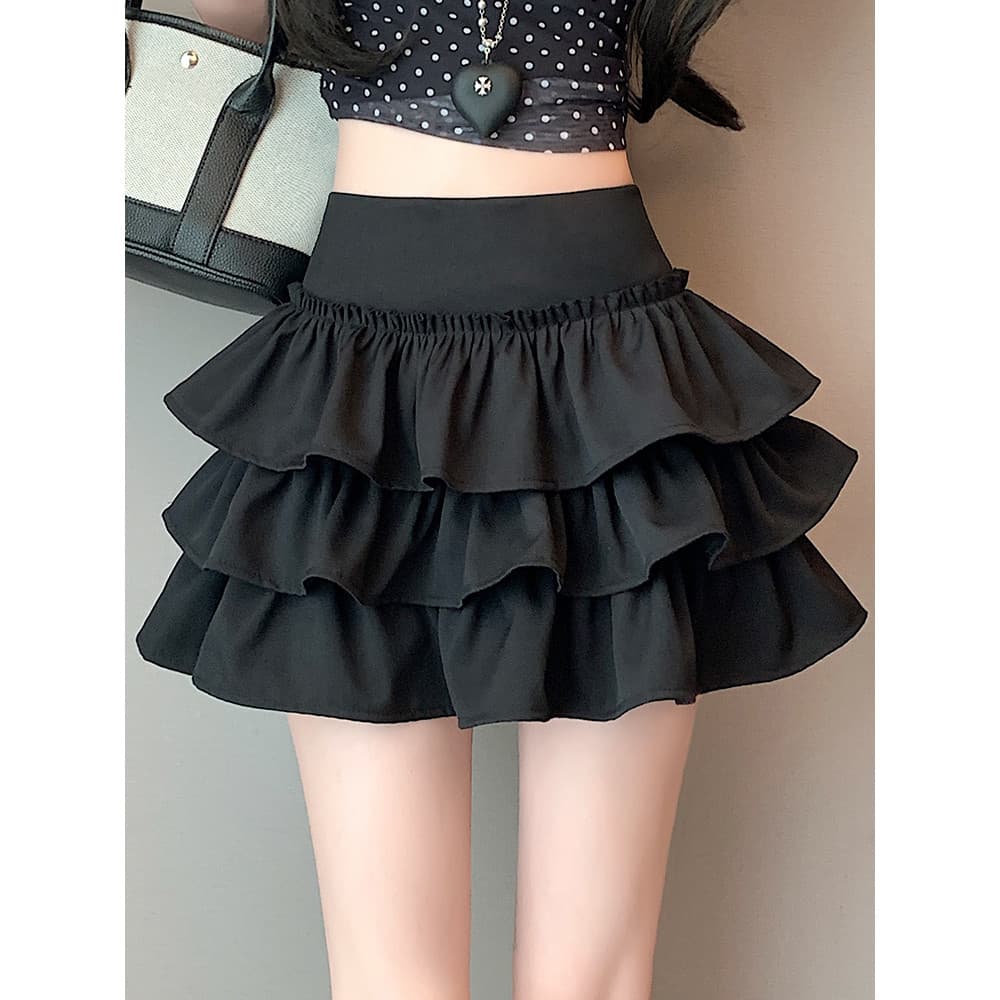 Bolo saia meia saia de cintura alta A linha saia meio comprimento feminino verão 2026 novo estilo Pettiskirt saia curta