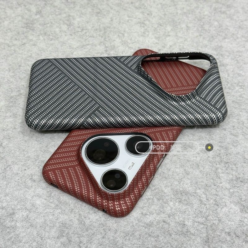 Capa para Telefone Huawei Pura90Pro Pura90 Pro Max com Textura de Fibra de Carbono, Capa Rígida Anti-Queda