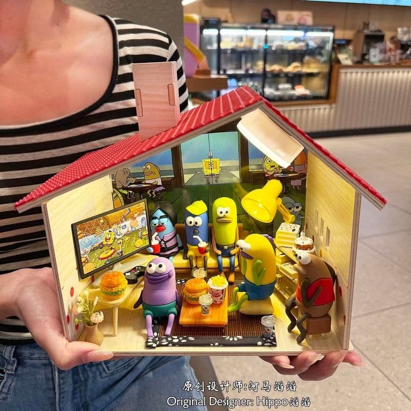 Bob Esponja Calça Quadrada Residentes de Biqiburg Feio Série Peixe Feio Tanabata Presentes de Dia dos Namorados para Nam