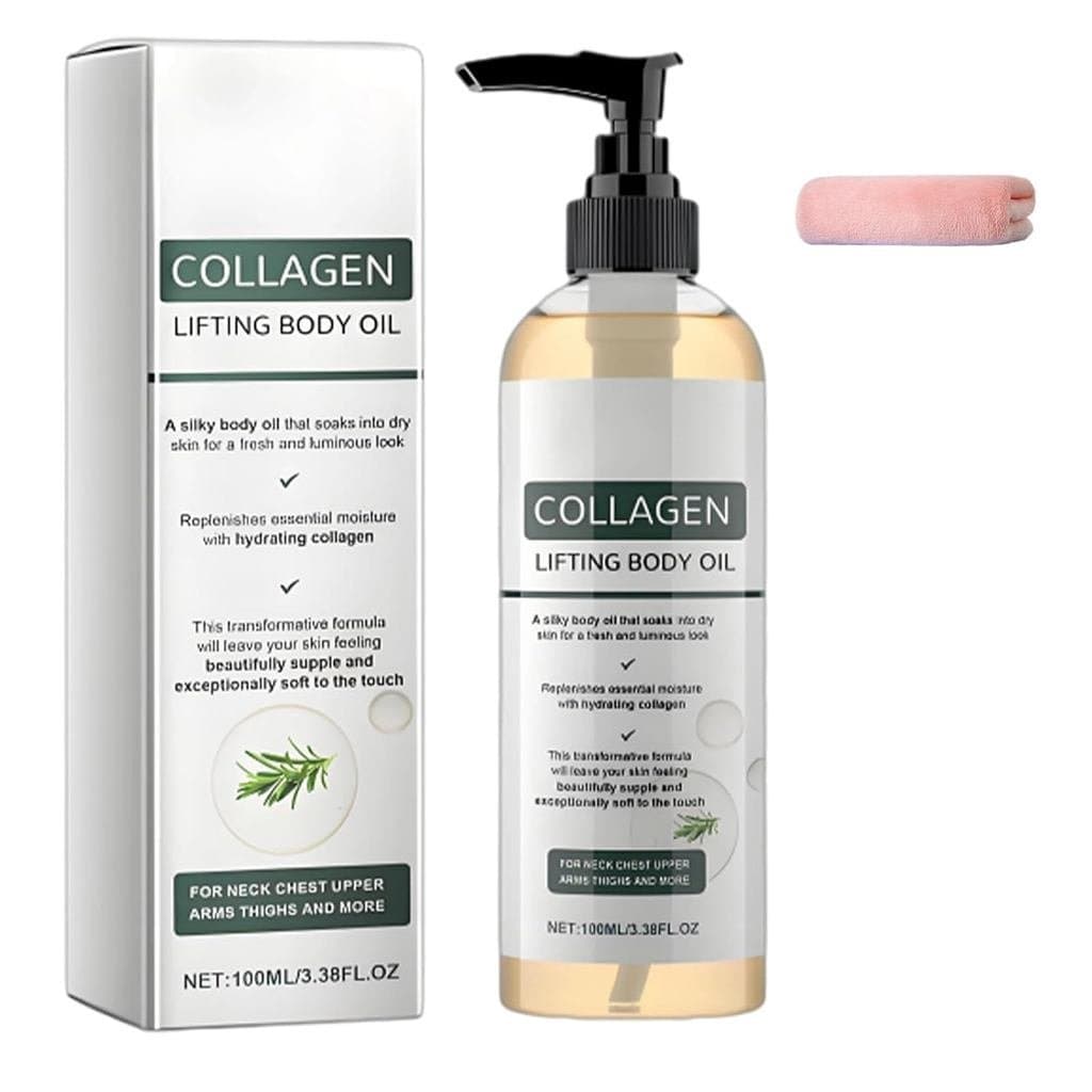 Óleo de Colágeno, Óleo Corporal de Colágeno para Firmar e Hidratar, Óleo Hidratante Leve para Rosto e Corpo, Melhora a E