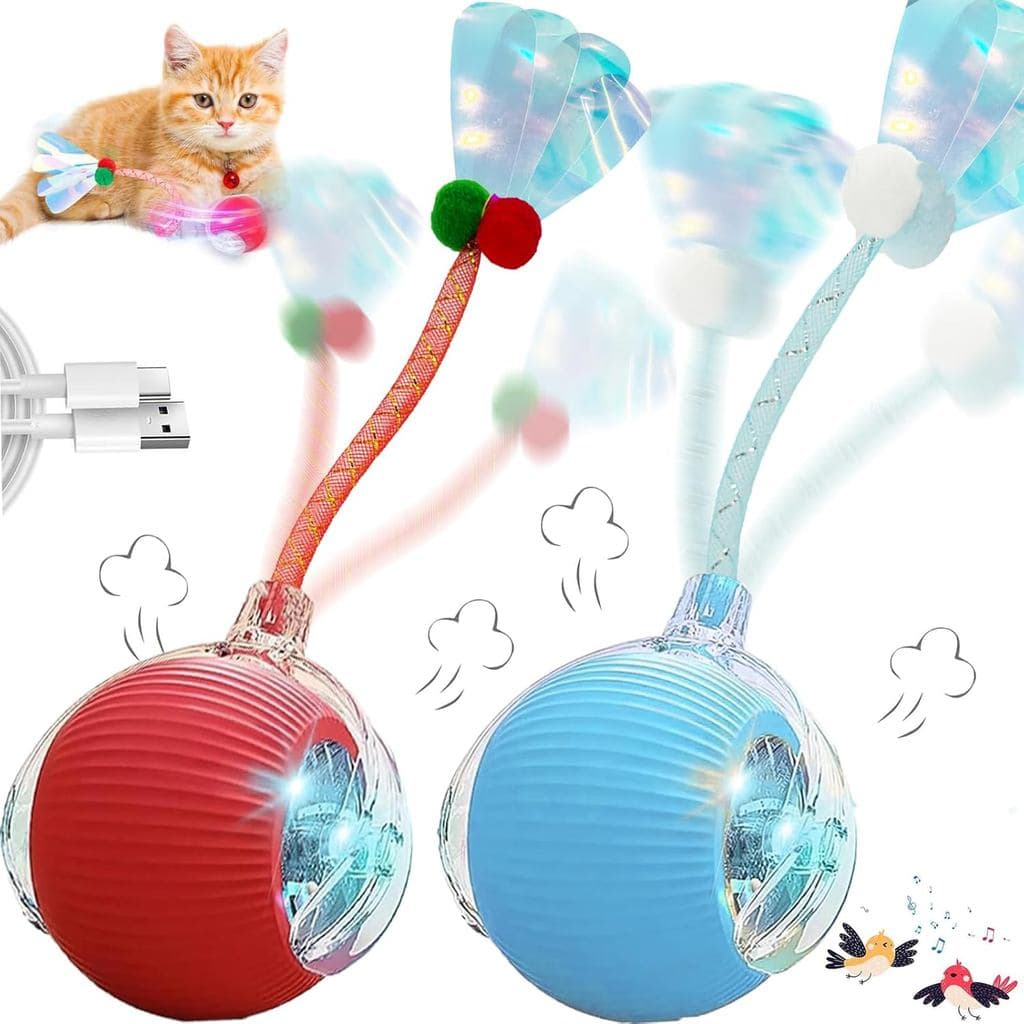 Speedy 2.0 Tail 2 Packs Brinquedos Interativos para Gatos de Interior, Brinquedo Automático para Gatos com Cauda de Malh