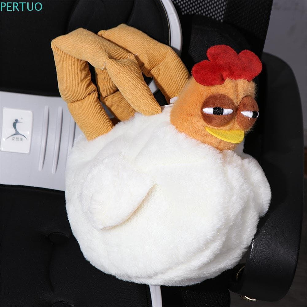 Bolsa De Pelúcia Em Formato De Galinha PERTUO , Frango Macia De Grande Capacidade , Bolsas Brancas Engraçadas E Fofas