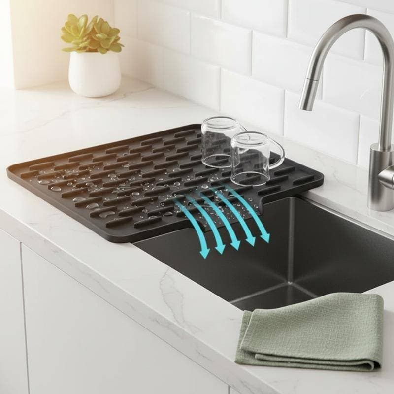 [Bem HOME] Tapete De Drenagem De Silicone Resistente A Mofo , Embutida , 1 Peça , Almofada De Longa Duração Para Bancada