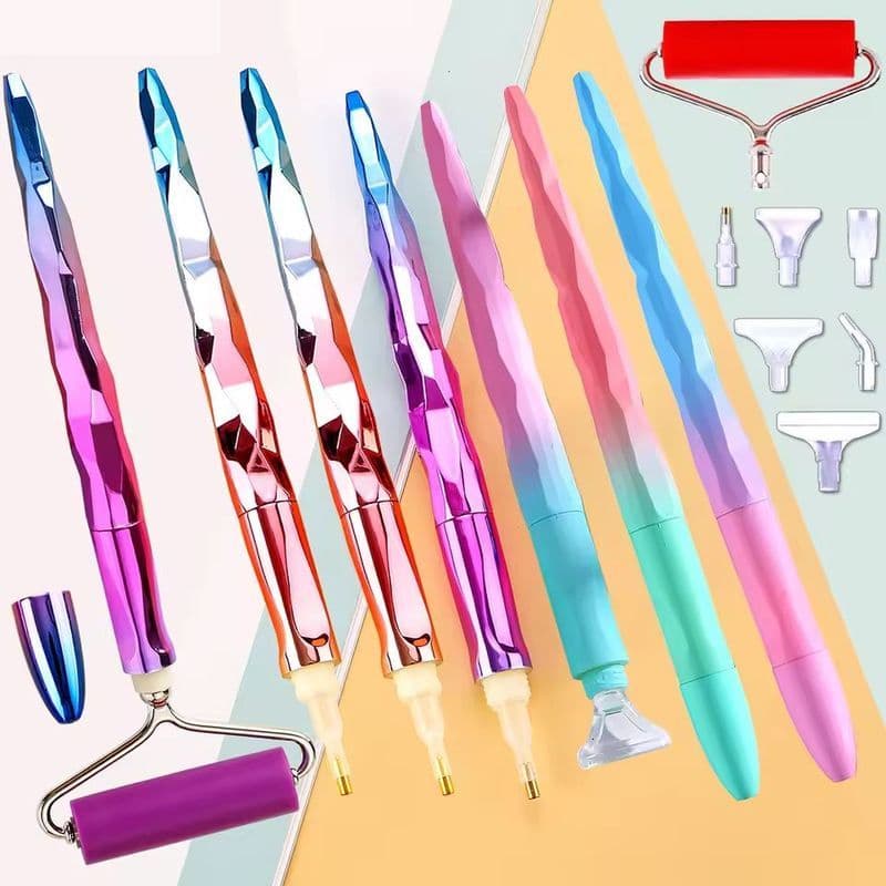 Estoque pronto Ferramenta de pintura de diamante Caneta de diamante de ponto Roda de diamante de 360 pontos DIY Bordado