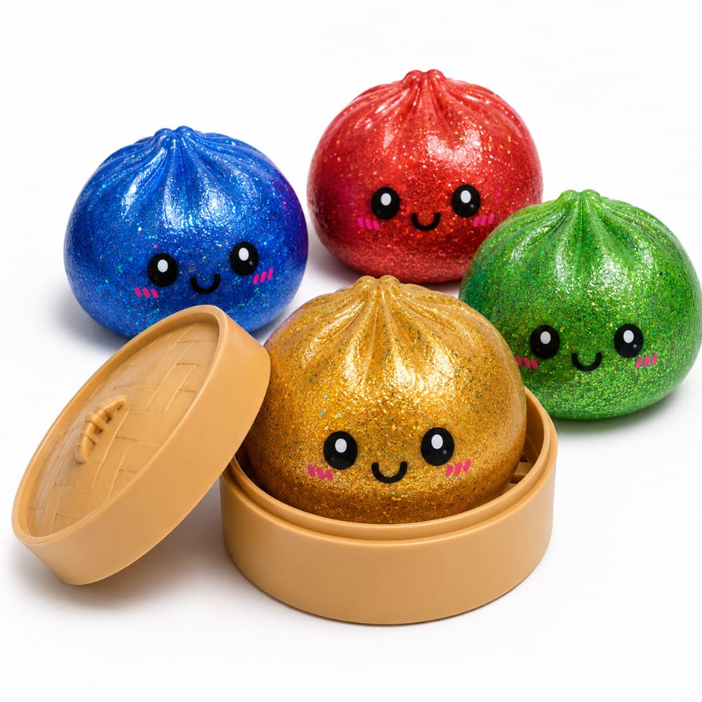 Squishy Dumpling Surpresa Slow Rising Brinquedo Sensorial Antiestresse Macio com Cestinho