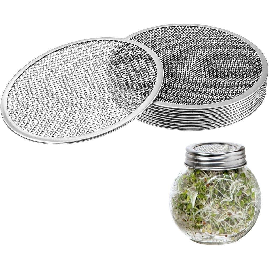 Pacote com 10 Tampas para Germinação para Potes Mason, Tampas Coadoras para Potes Mason de Boca Larga de 82mm, Tampa Dur