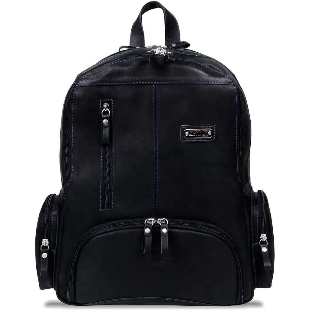 Mochila Artlux 1327 em Couro para Notebook 14 com Zíper Duplo 36x27x12 cm