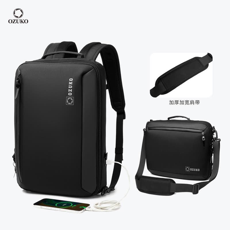 OZUKO mochila de negócios mochila computador saco masculino leve portátil estudante universitário Commuter à prova dwate