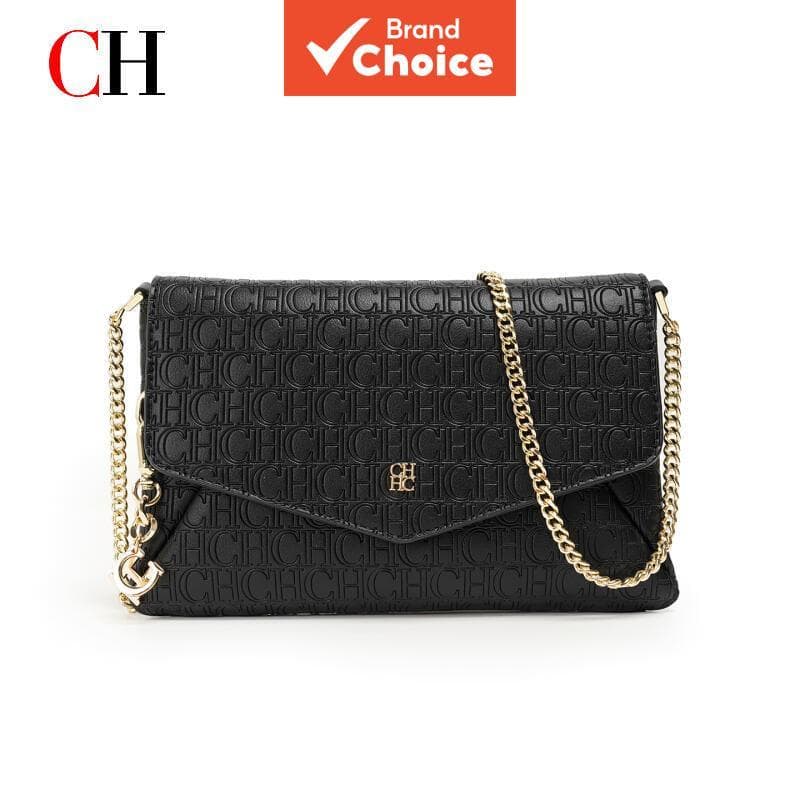 CH Bolsa de ombro de moda feminina bolsa de mão corrente bolsa tiracolo em couro PU envelope moderna pequena