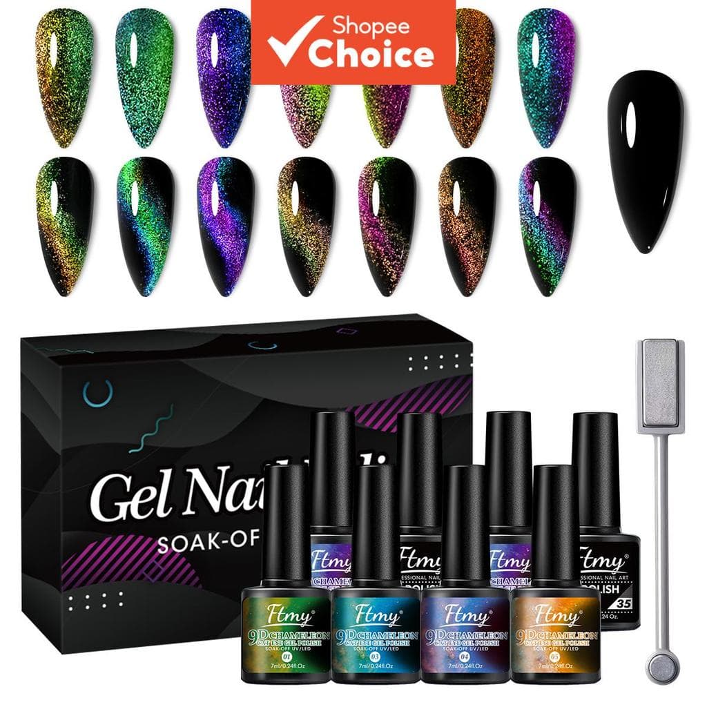 Esmalte de Unha em Gel com Olho de Gato de Malaquita, Esmalte Magnético Olho de Gato, Esmalte de Unha Olho de Gato