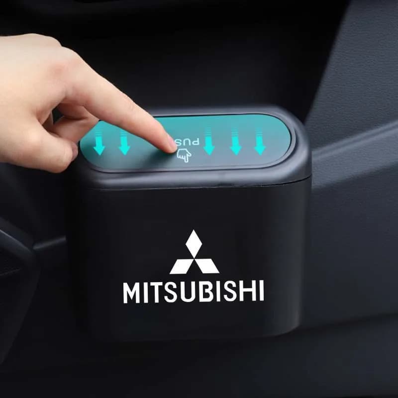 Lixeira Quadrada de ABS para Carro, Caixa de Armazenamento de Lixo, Acessórios Internos Automotivos Compatíveis com Mits