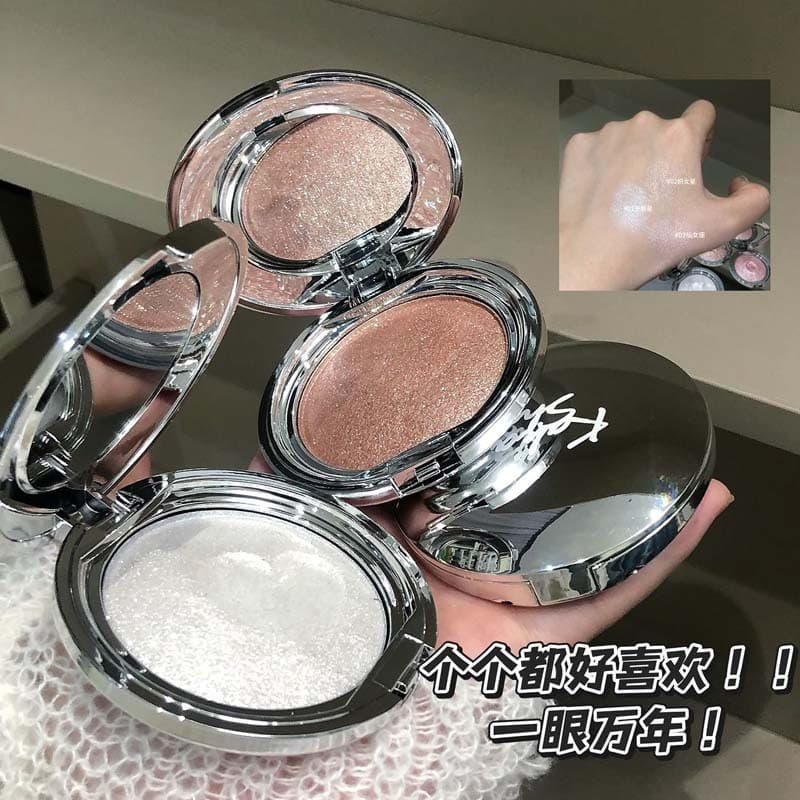 Maquiagem kakashow pó de alto brilho purê de batatas claro piscando fino Natural tridimensional brilho creme de alto bri