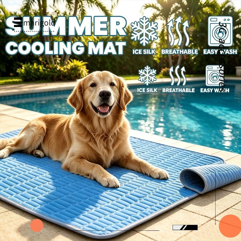 Tapete De Resfriamento Para Animais De Estimação MARIGOLD , Cães E Gatos De Seda Gelada Respirável , Cobertores Ecológic