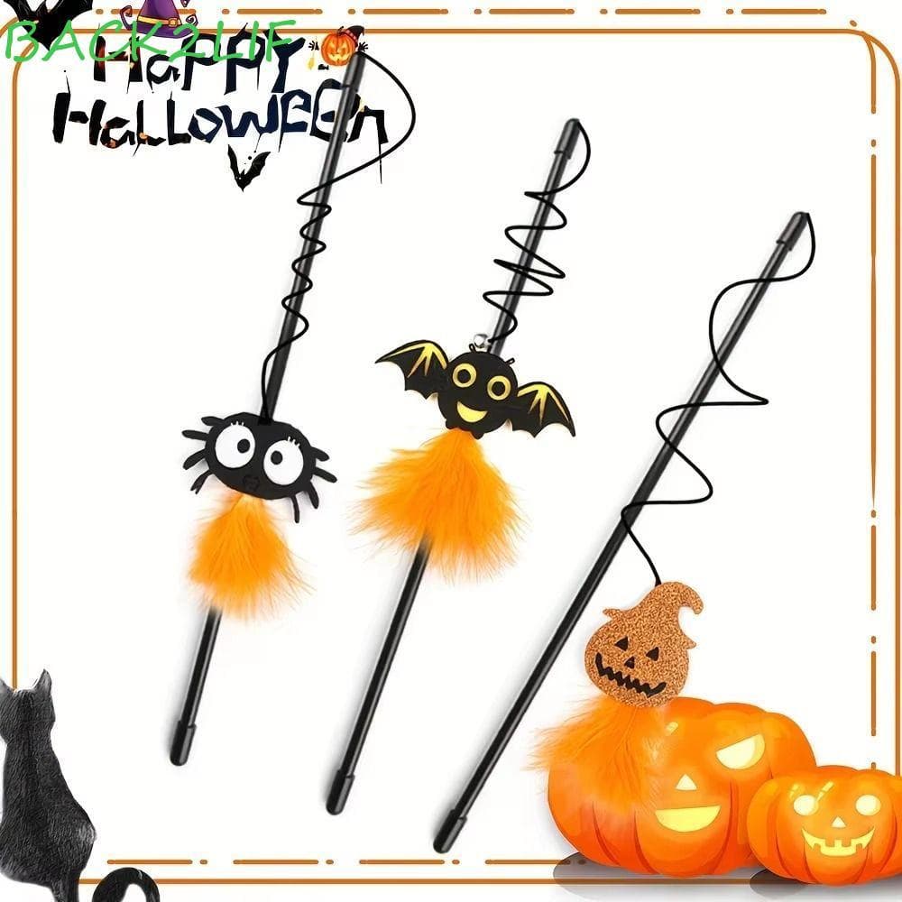 BACK2LIF 3 Unidades De Brinquedos Para Gatos De Halloween , Brinquedo Engraçado De Varinha De Gato Estilo Jogo Interativ
