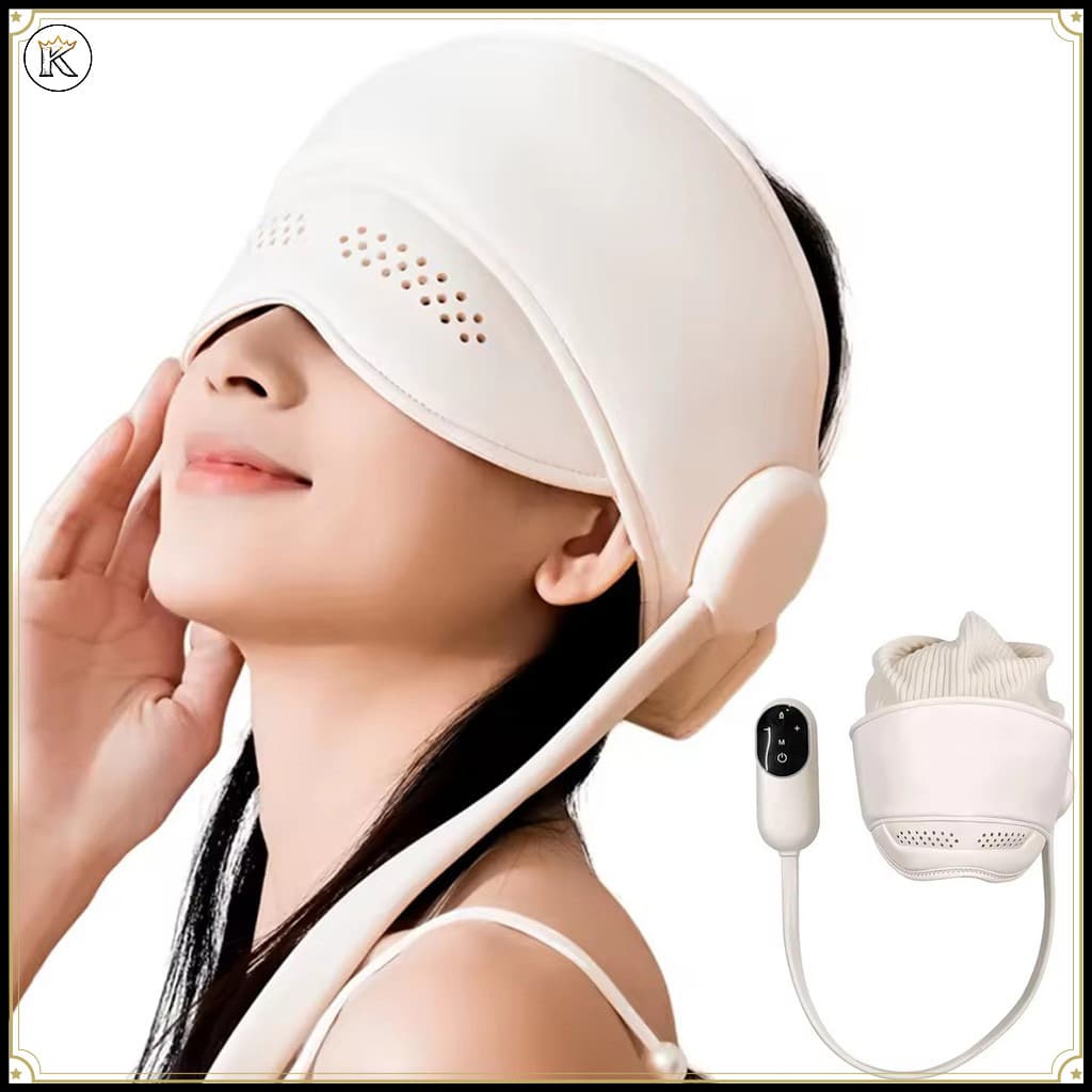 Massageador Elétrico De Cabeça E Olhos Dispositivo De Amassar Pressão De Ar Com Aquecimento De Grafeno Compressa Quente