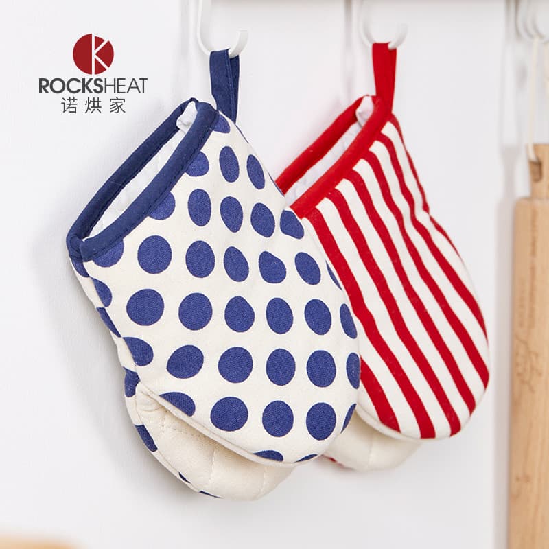 Luvas listradas de bico de pato Luvas de micro-ondas Luvas de forno de cozinha anti-escaldante Isolamento térmico Alça r