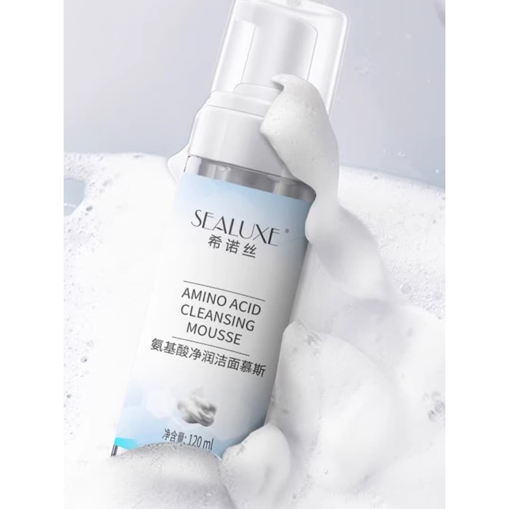 Folha verde Sinos Mousse de limpeza de aminoácidos ácido fraco leite de limpeza facial limpeza facial limpador facial la
