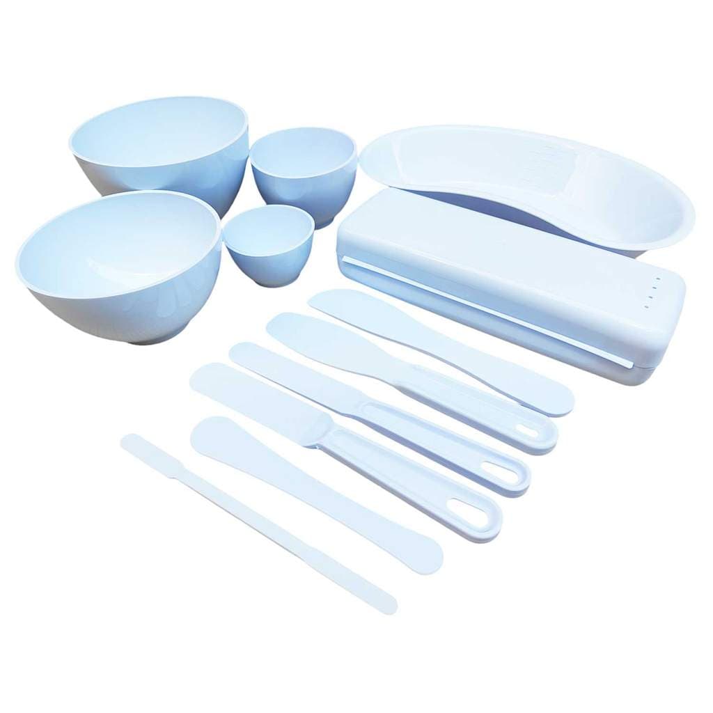 Kit 4 Cubeta + Cuba Rim + 6 Espátulas Com Estojo Branco