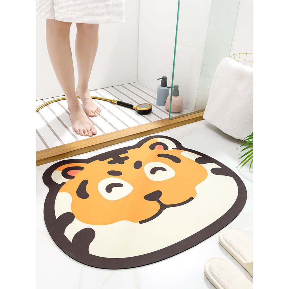 Dajiang Cartoon tigre macio diatomáceas lama tapete de banheiro absorção de água antiderrapante de secagem rápida tapete
