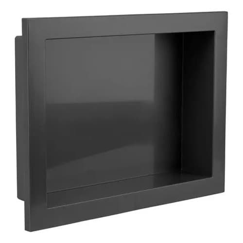 Nicho Embutir Metasul 30x40 Cinza Banheiro Plástico Prateleira Cozinha Box Organizador Parede Embutido Nichos