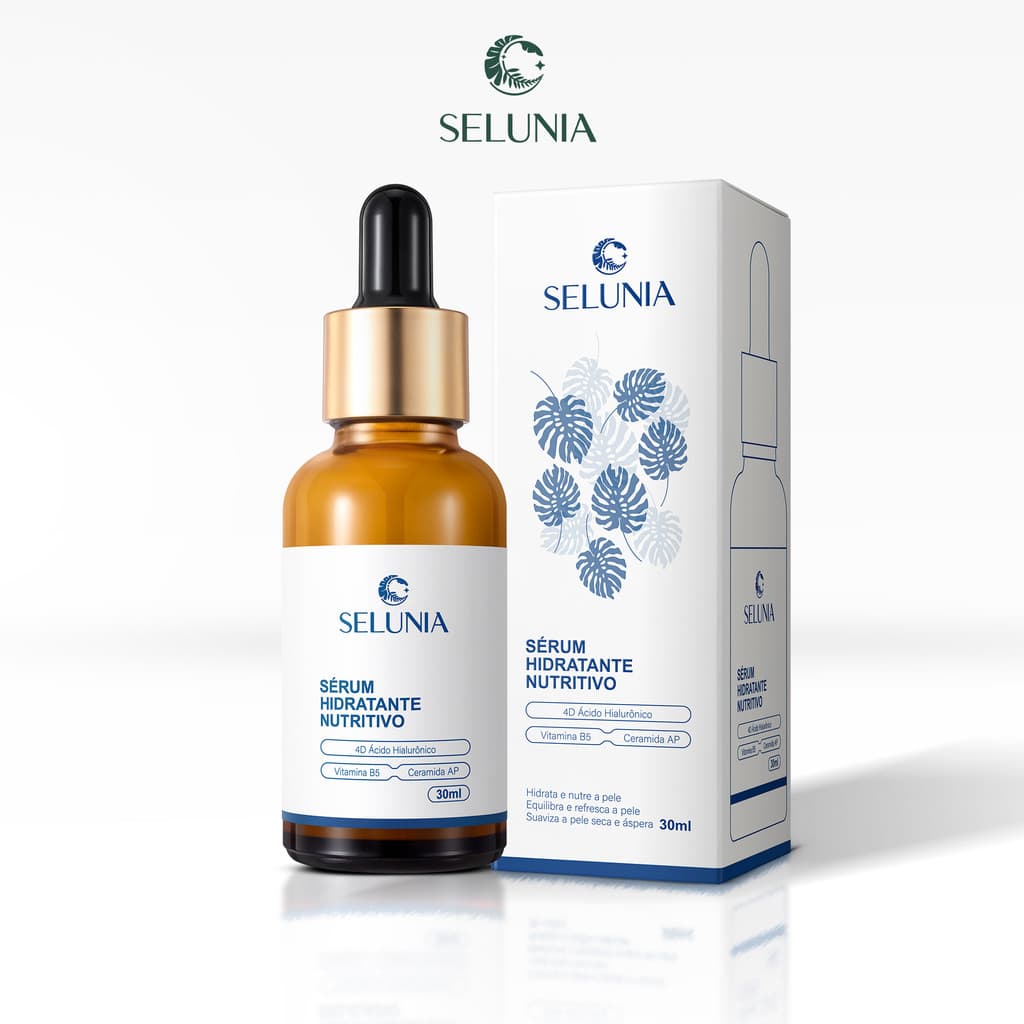 Sérum Facial Selunia Hidratante Nutritivo Vitamina B5 + 4D Ácido Hialurônico + Ceramidas 30ml