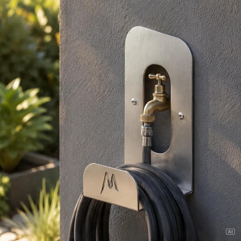 Suporte Enrolador para Mangueira em Inox Simples