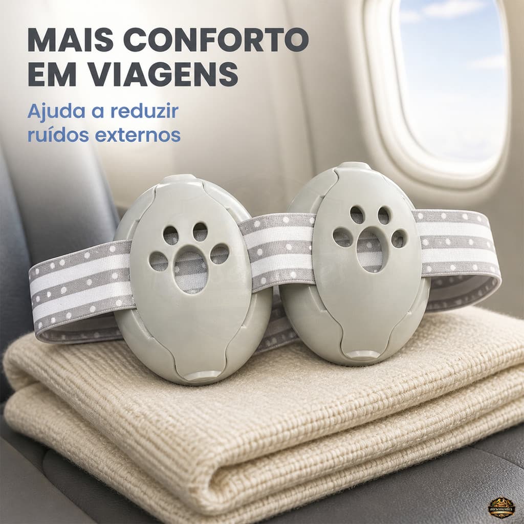 Abafador Antirruído Bebê Protetor Auricular Infantil Ajustável Redução Ruído 23dB