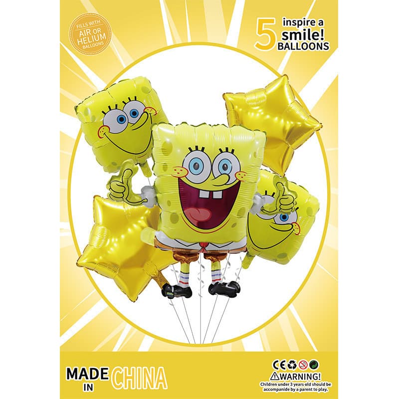 Bob Esponja Calça Quadrada Tema Filme de Alumínio Conjunto de Balões de Látex Feliz Aniversário Fontes de Festa Crianças