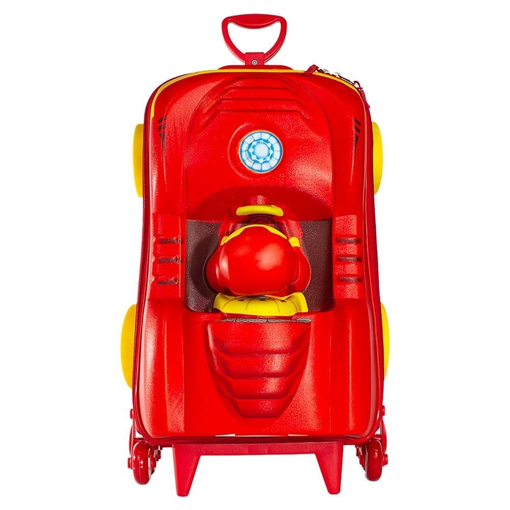 Mala Infantil Homem de Ferro 3D com Rodinhas - Vermelha