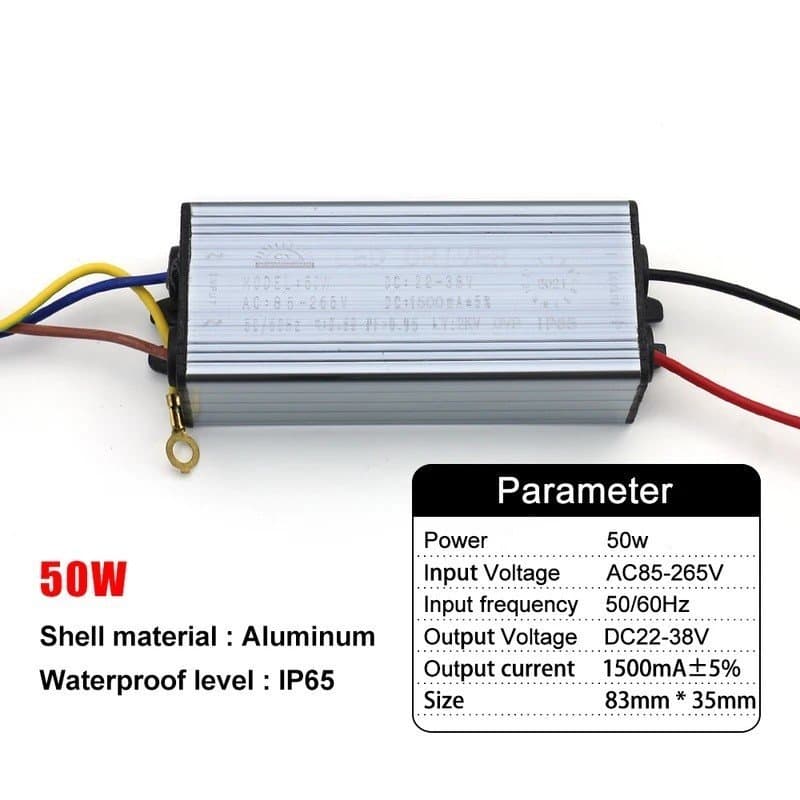 Driver LED IP67 900/1500MA 20W 30W 50W Adaptador Transformador AC100V-265V para DC20-38V Fonte de Alimentação Chaveada I