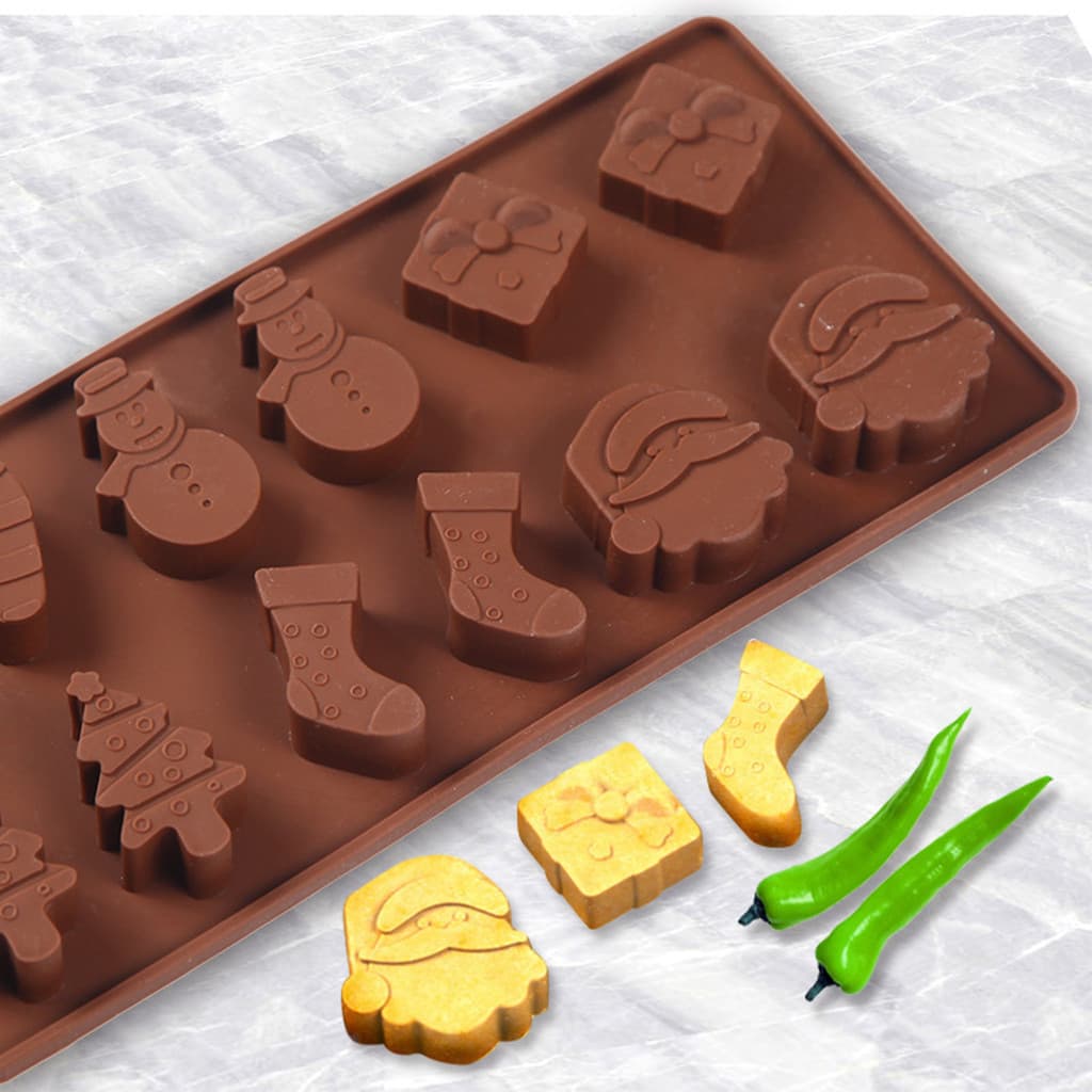 1 Pçs Série De Presente De Natal Silicone Molde De Chocolate Artesanal Doces Interessante Biscoito