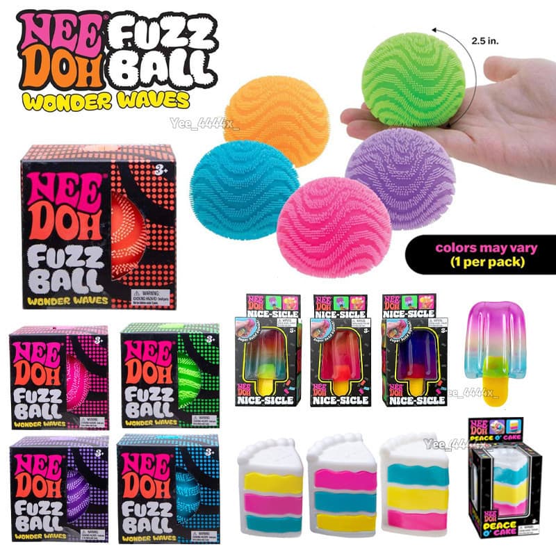1 Peça NeeDoh Fuzz Bola Ondas Maravilha Brinquedo Sensorial Diversão Estresse Para Crianças E Adultos Cor Aleatória wond