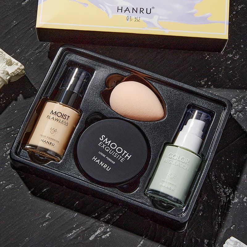 Han Ruruchu beleza base de pele maquiagem conjunto de quatro peças base creme maquiagem Primer base três-em-um maquiagem