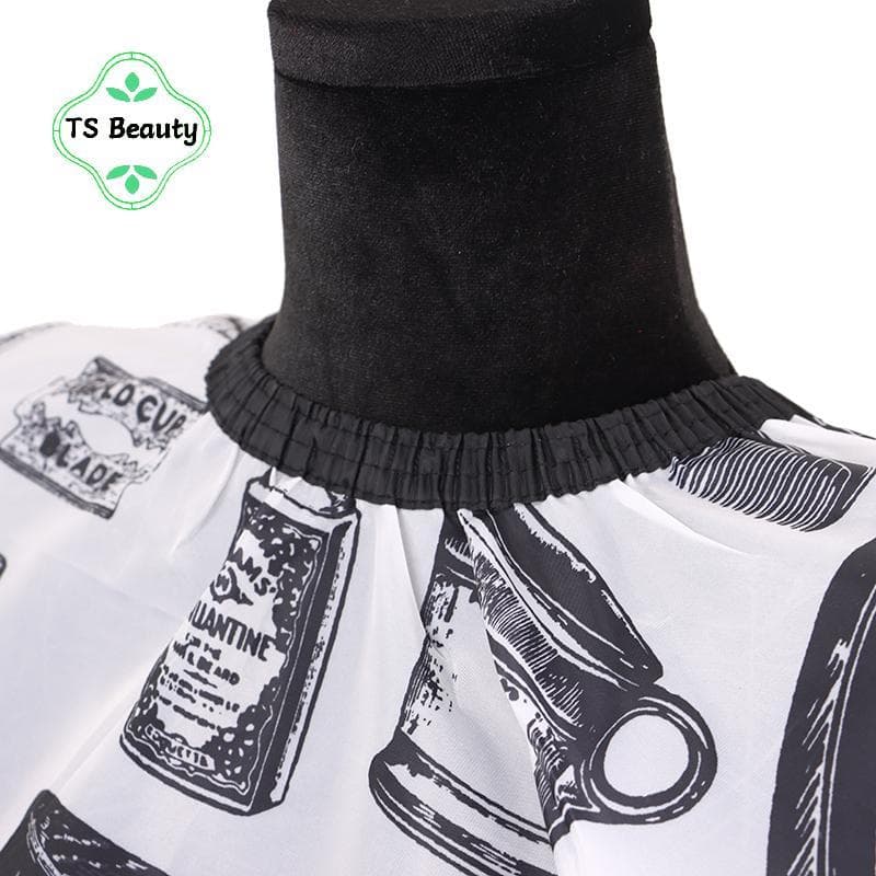 TS Moda À Prova Dwaterproof Água Corte De Cabelo Capa Pano Padrão Salão Barbeiro Cabeleireiro Avental Envoltório Vestido