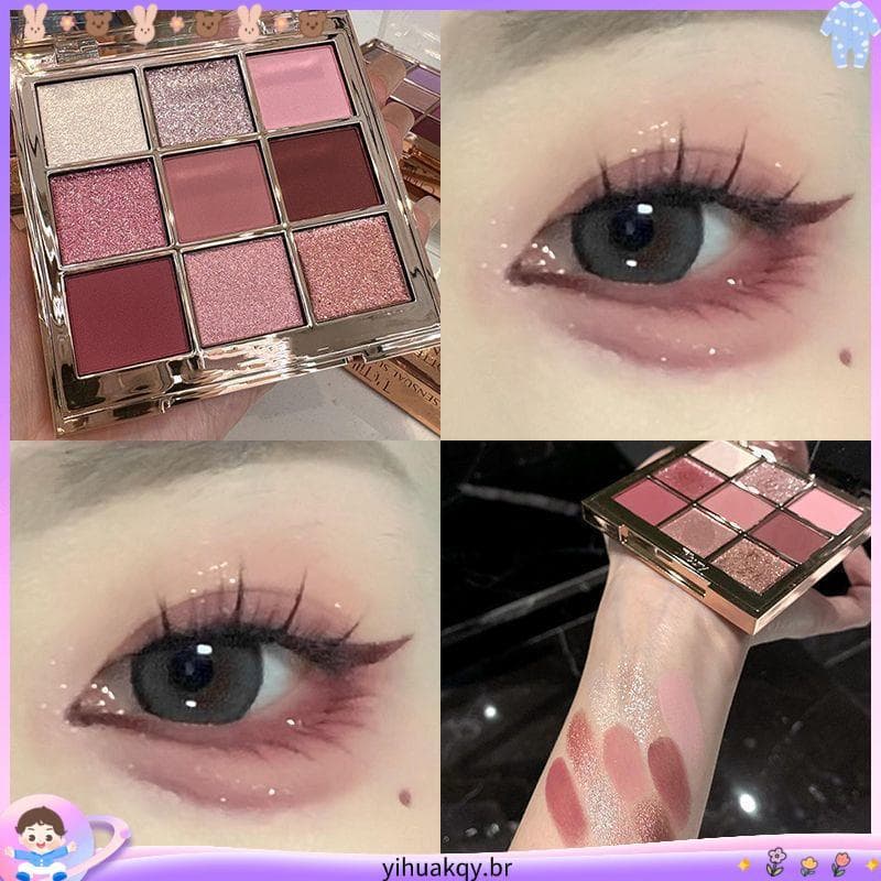 3095 Coleção de pessoas Strobe Extravagante Filha Rosa Paleta de sombras de nove cores Baixa saturação Rosa Névoa Vermel