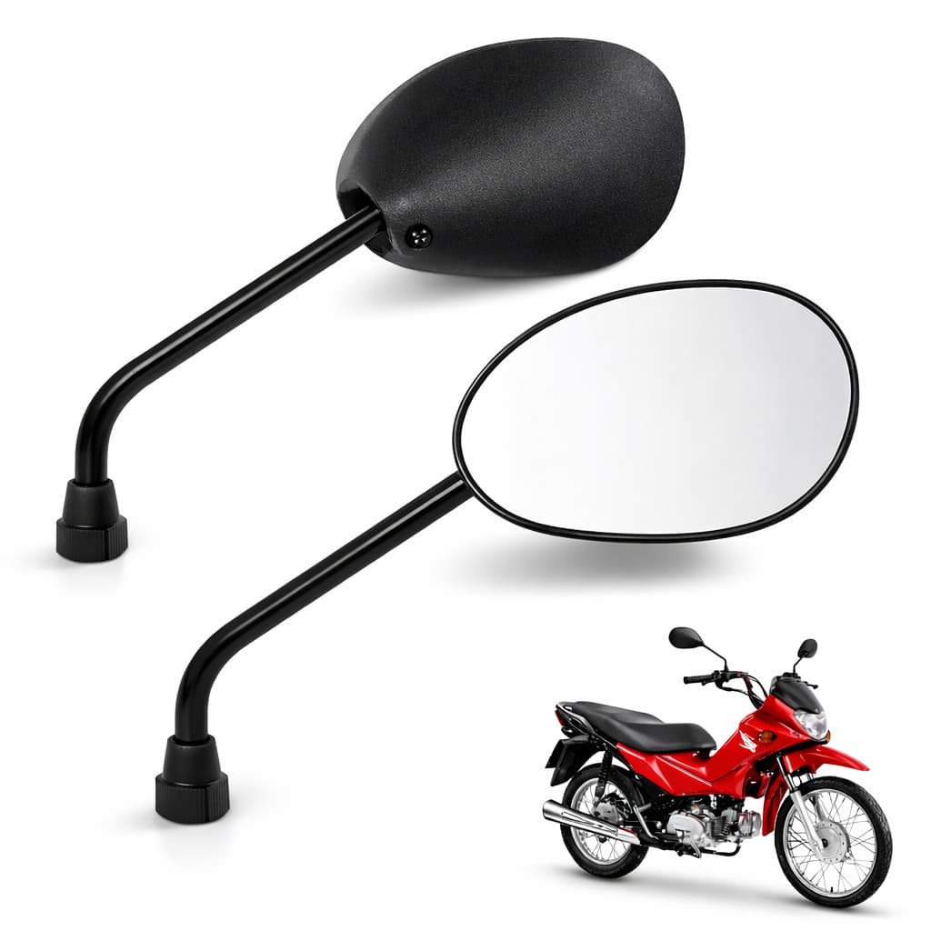 Par Espelho Retrovisor Pop 100 / Pop 110 Modelo Original Rosca 10mm Padrão