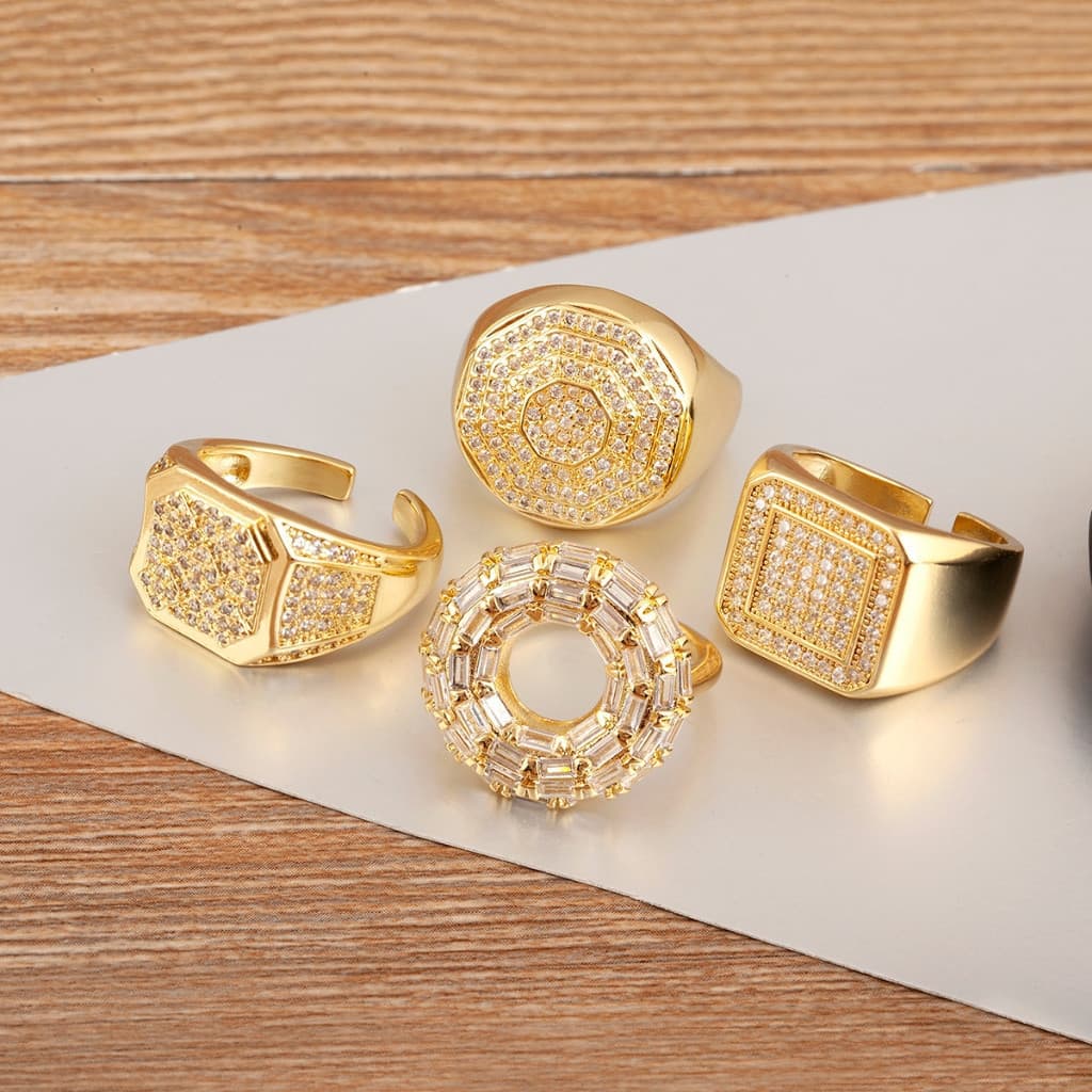 Alta Qualidade 18k Ouro Feminino AAAA Zircão Anel Para Presente De Aniversário Jóias Luxuoso Festa