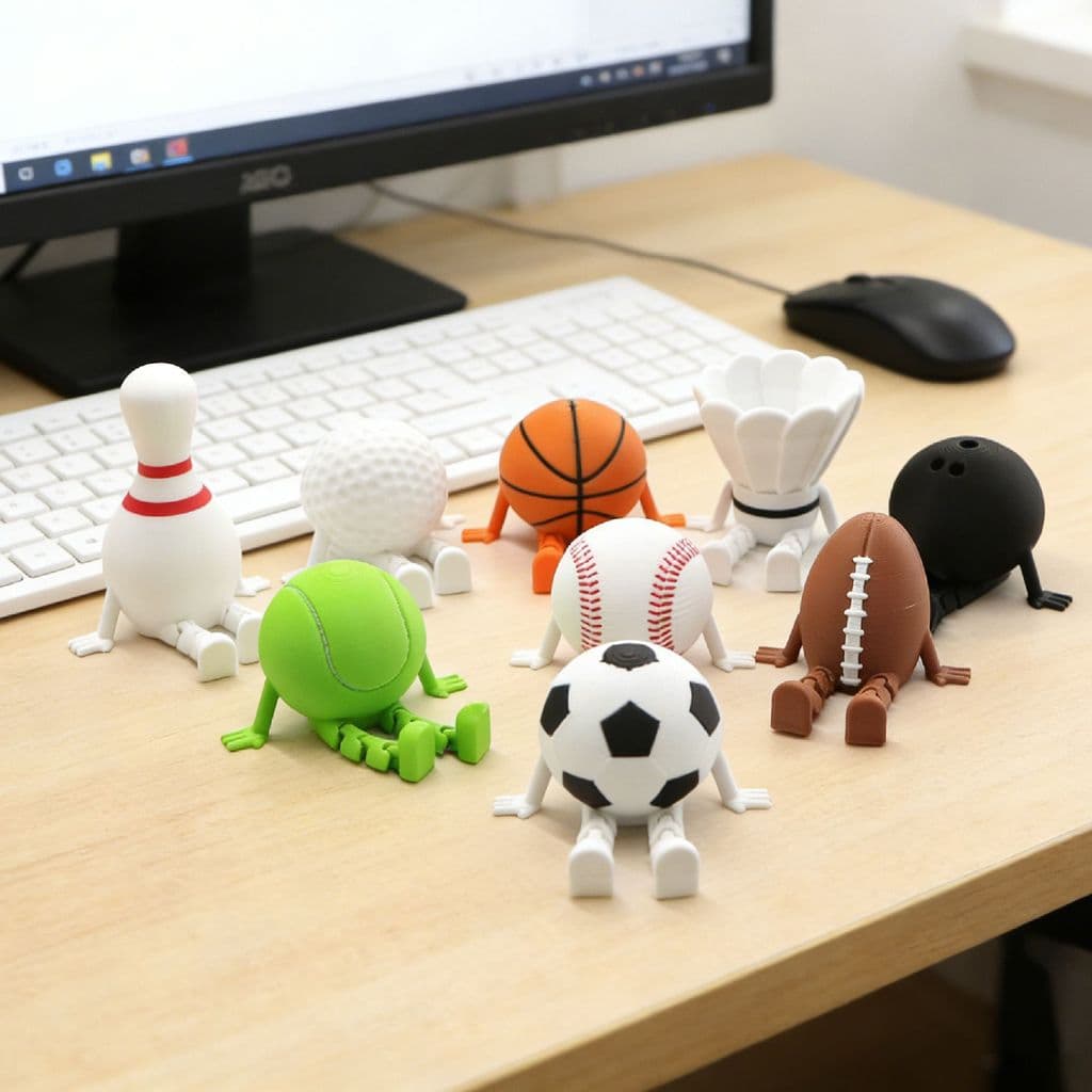 Figura esportiva impressa em 3D para decoração de mesa, brinquedo criativo, mini ornamento da Copa do Mundo.