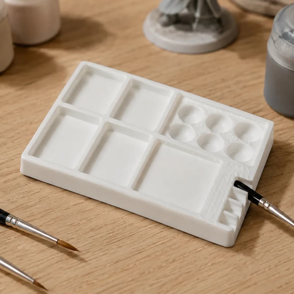 Paleta Pintura Miniatura 11 Cavidades Tinta Suporte Pincéis
