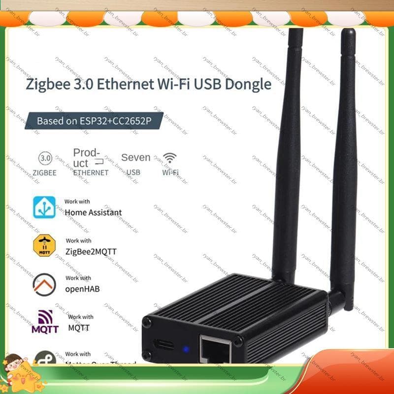 [Preferência R] Zigbee3.0 ETH-52P USB Dongle Zigbee/Thread Para MQTT Home Assistant ZHA Openthread Ethernet WiFi Gateway