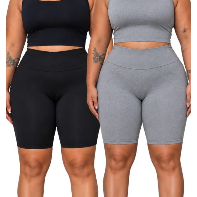 Bermudas Feminina Plus Size Short Feminino Academia Leg Suplex Cintura Alta Levanta Bumbum