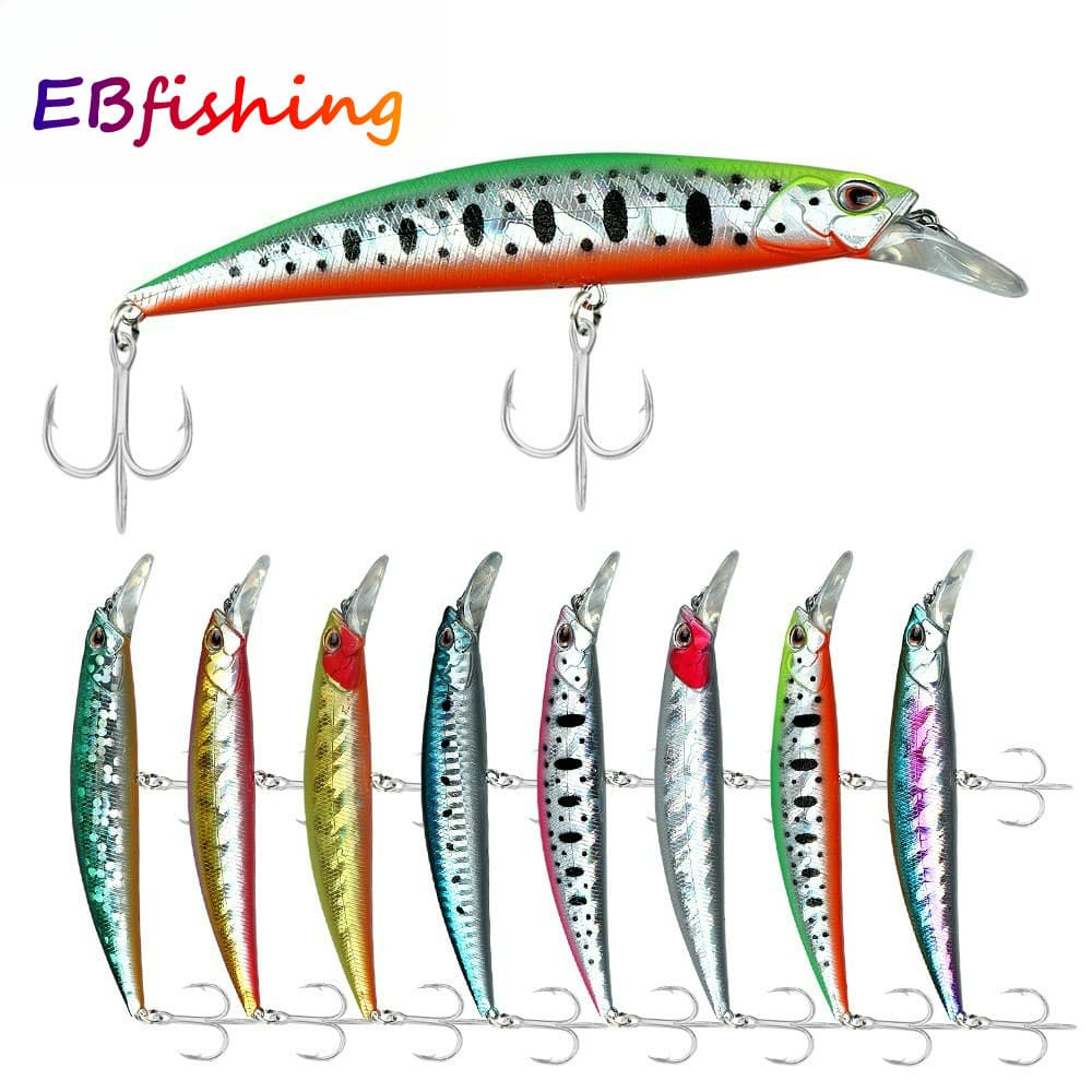 1 Pçs Pesca Afundando Minnow Isca 13cm 27g Grande Longo Tiro Dura 3D Olhos Com Gancho De Sangue