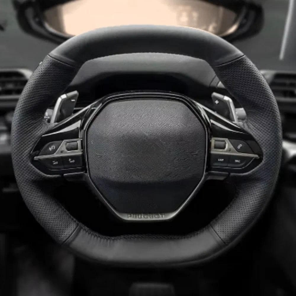 Capa Preta Para Volante De Carro , Faça Você Mesmo , Couro De Microfibra Respirável Peugeot 3008 4008 2017 2018 508 2019