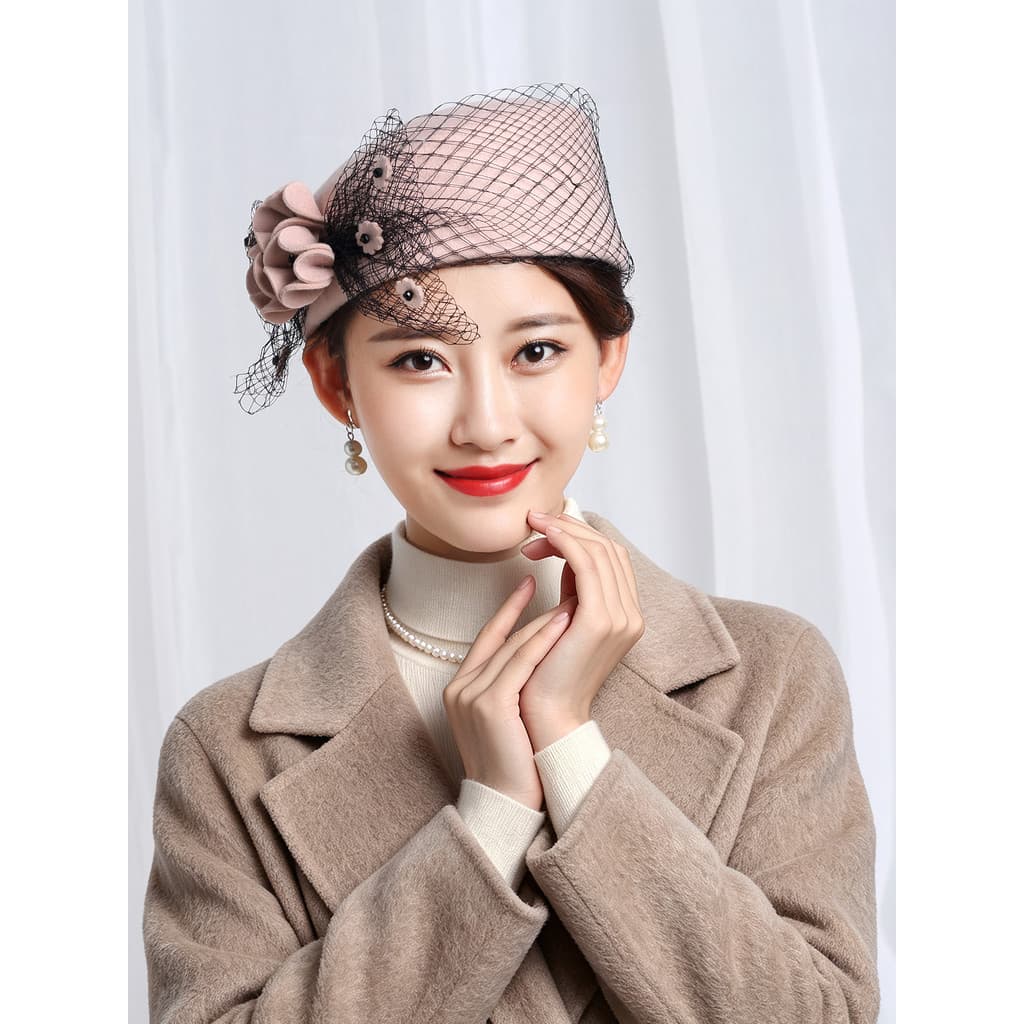 Chapéu feminino outono inverno francês elegante boina de lã chapéu de viagem balde chapéu feminino japonês férias chapéu