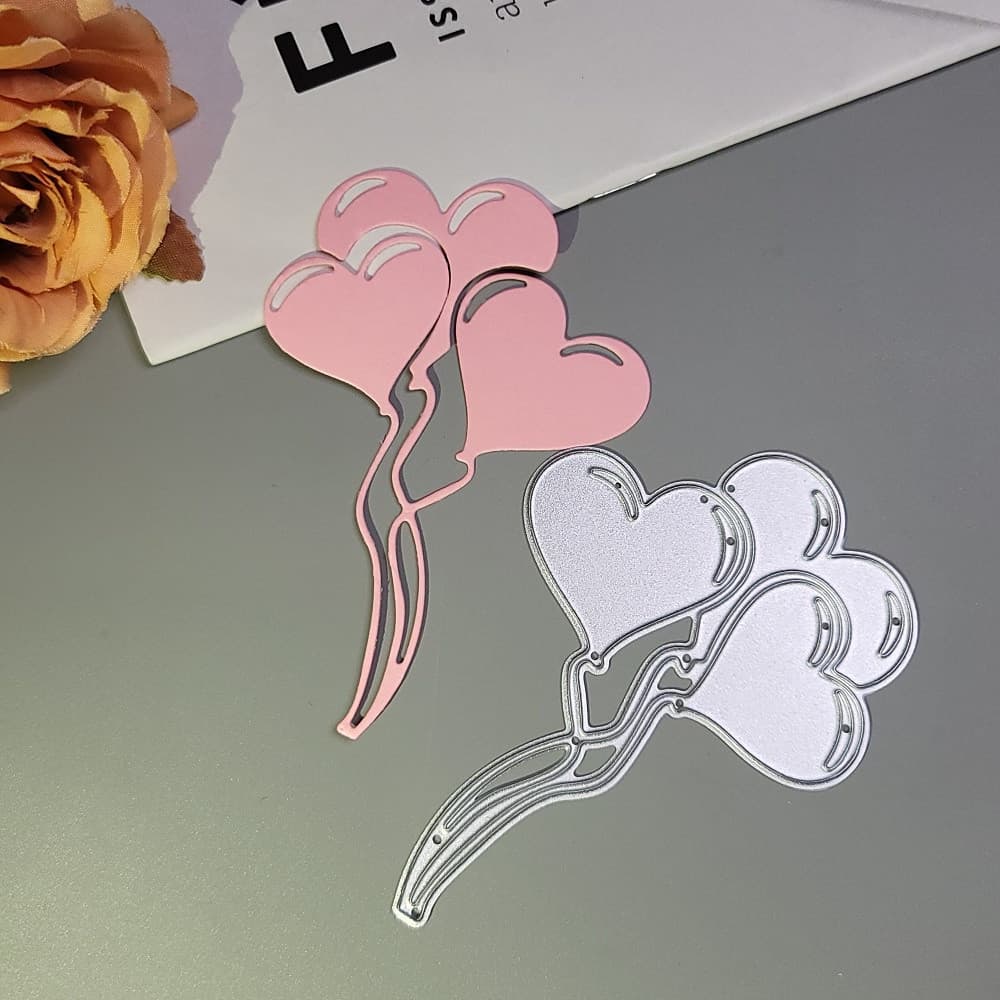 Balão Coração Corte De Metal Matrizes Papel Gravação Stencil Scrapbooking Cartão De Boas Festas DIY Cortes Artesanais