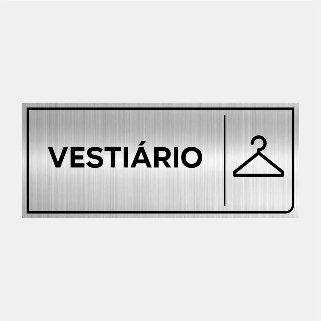 Placa Identificação Sinalização Porta Vestiário 24x10cm