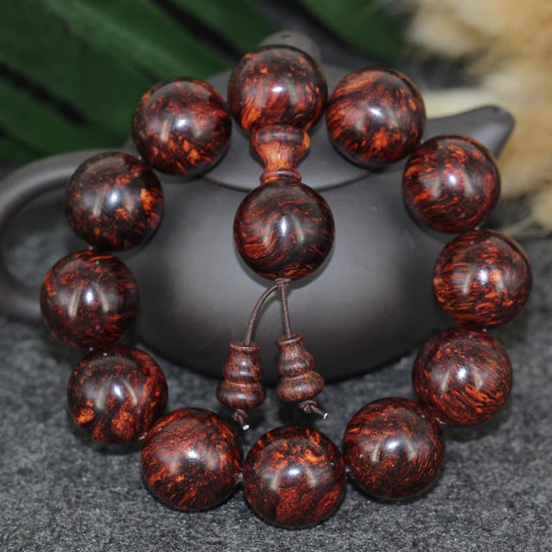 Indonésia Huanghuali Bead Pulseira 2.0 Pulseira de madeira Pulseira de contas masculina Huanghuali Bead Pulseira Hainan