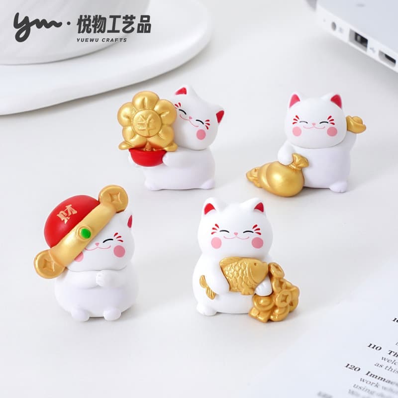 Criativo bonito sorte gato boneca Diy decorações mistério saco acessórios Micro paisagem fortuna Desktop carro ornamento