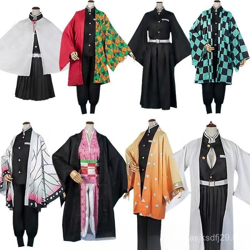 Conjunto De Cosplay Nezuko Tanjiro Zenitsu Shinobu-Uniforme Demon Slayer Para Crianças , Adultos , Homens E Mulheres